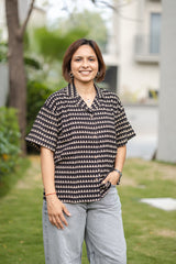 Black printed Half Sleeve Shirt