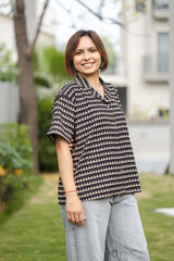 Black printed Half Sleeve Shirt