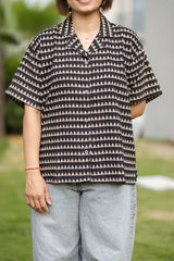 Black printed Half Sleeve Shirt