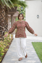 Maroon Batik Top