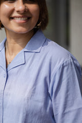 Powder Blue Crop Shirt & Mini Skirt Set