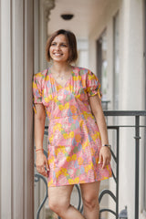 Blush Pink Floral Print Summer Dress