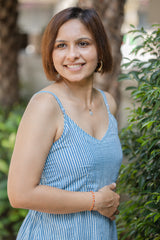 Blue Linning Sleeveless Summer Dress