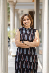 Black Printed Sleeveless Gown