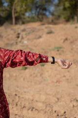 Red Parrot Printed Summer Dress