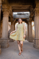 Musterd Yellow Printed Dress