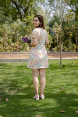 Baby Pink Floral Print Summer Dress