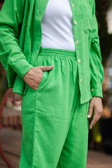 Forest Green Full Sleeve Shirt & Pant Set