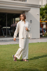 Off-White Shirt & Pant Set