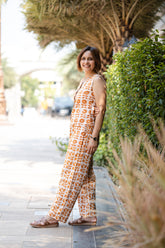 Light Brown Batik Print Waistcoat & Pant