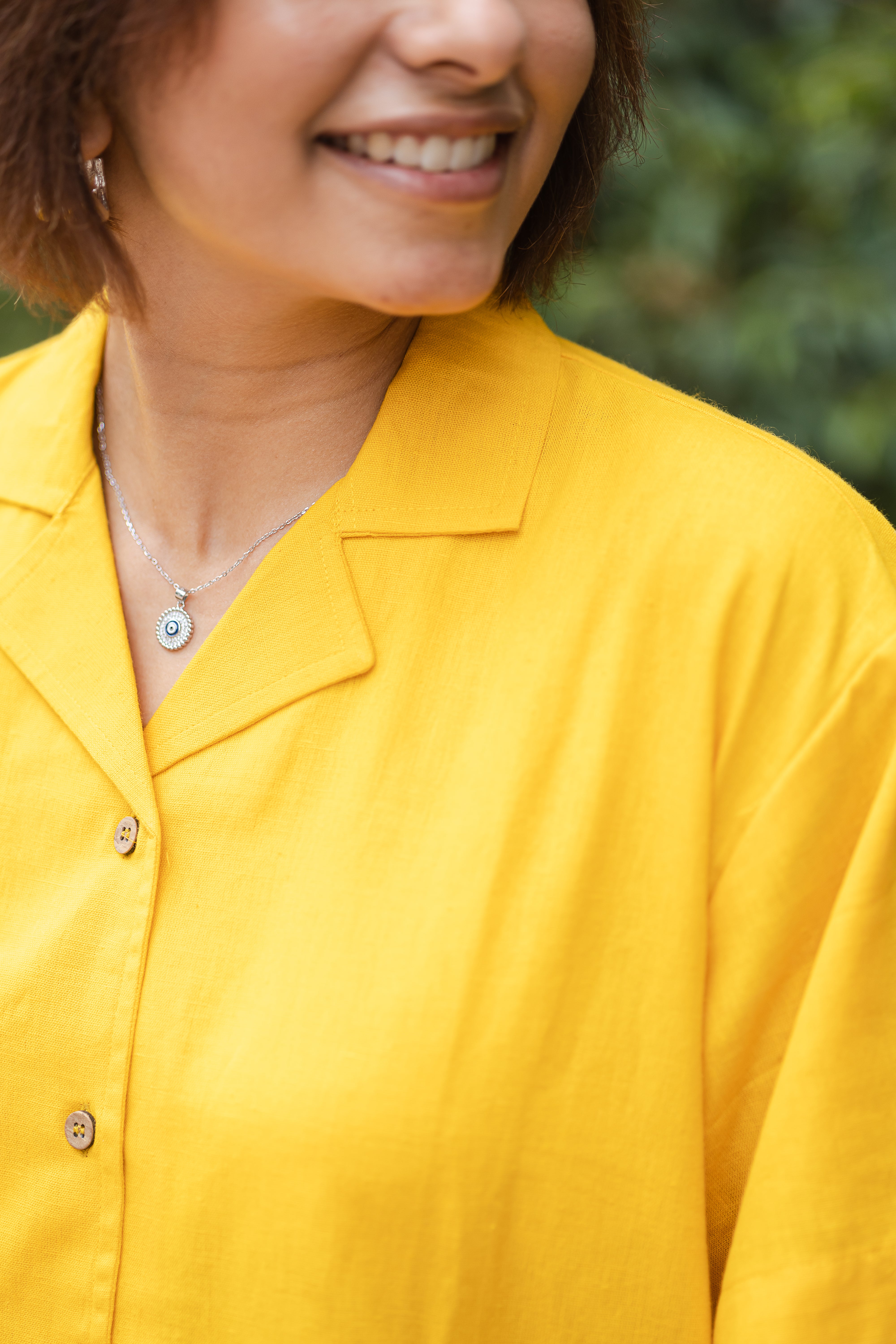 Yellow plain Half Sleeve Shirt