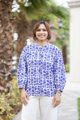 Lila Batik-Oberteil