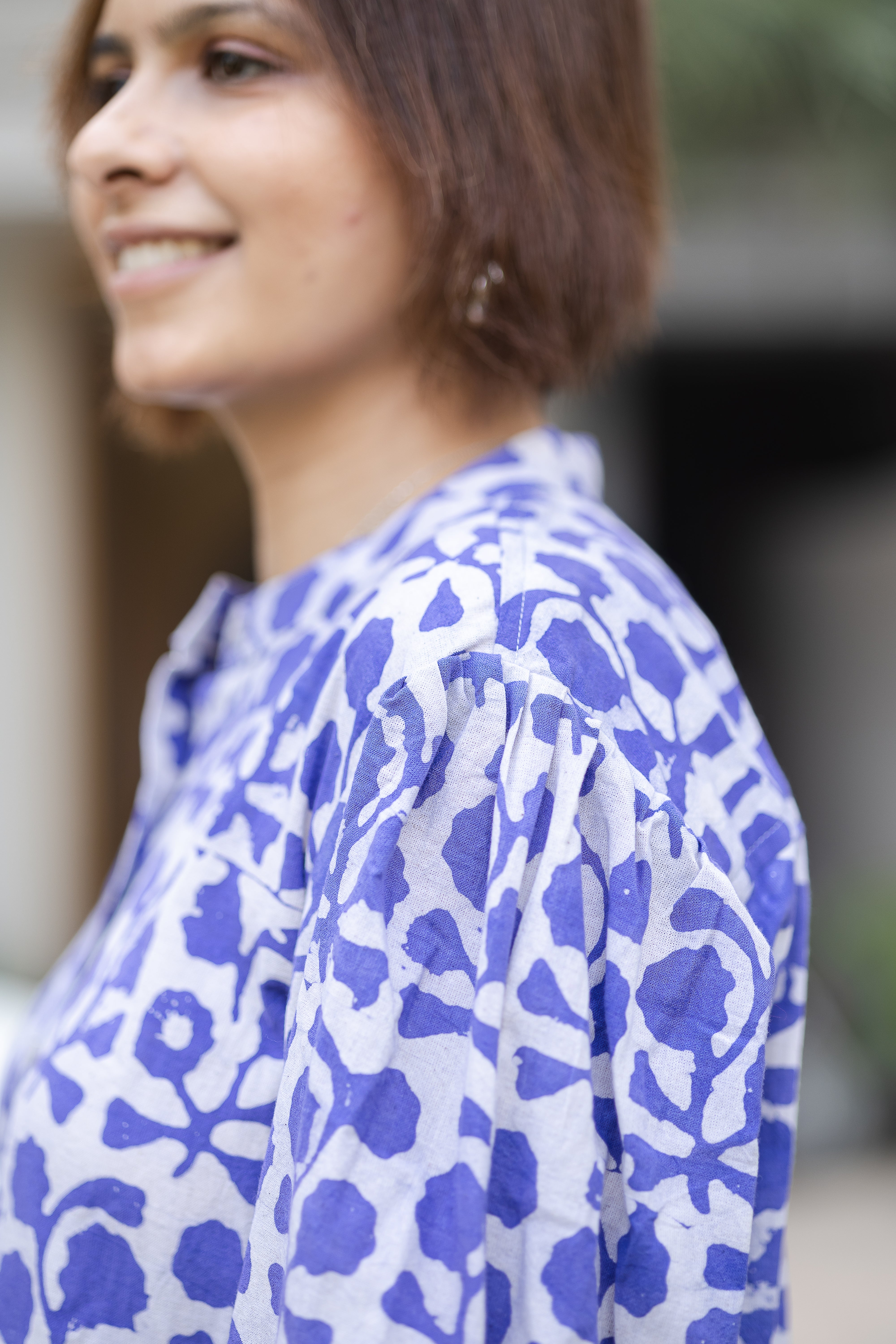 Lila Batik-Oberteil