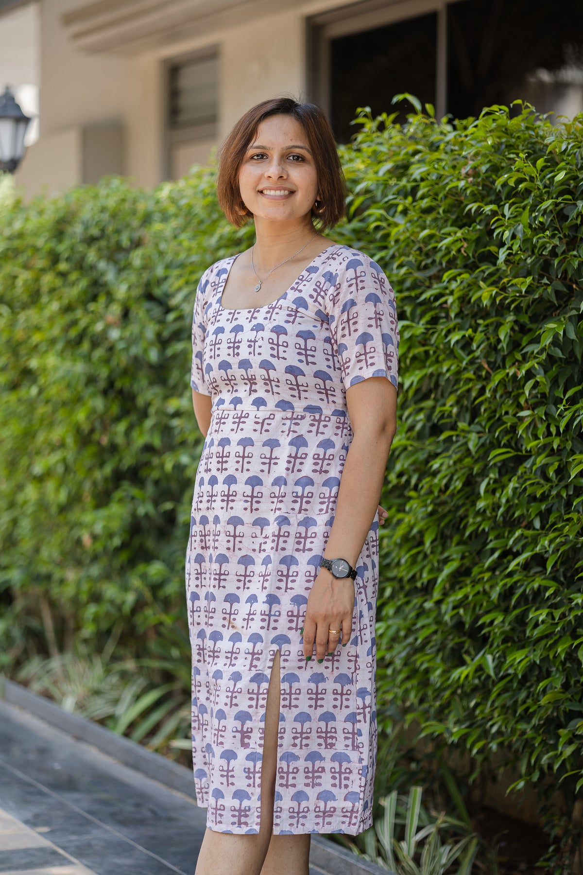 White Printed Dress