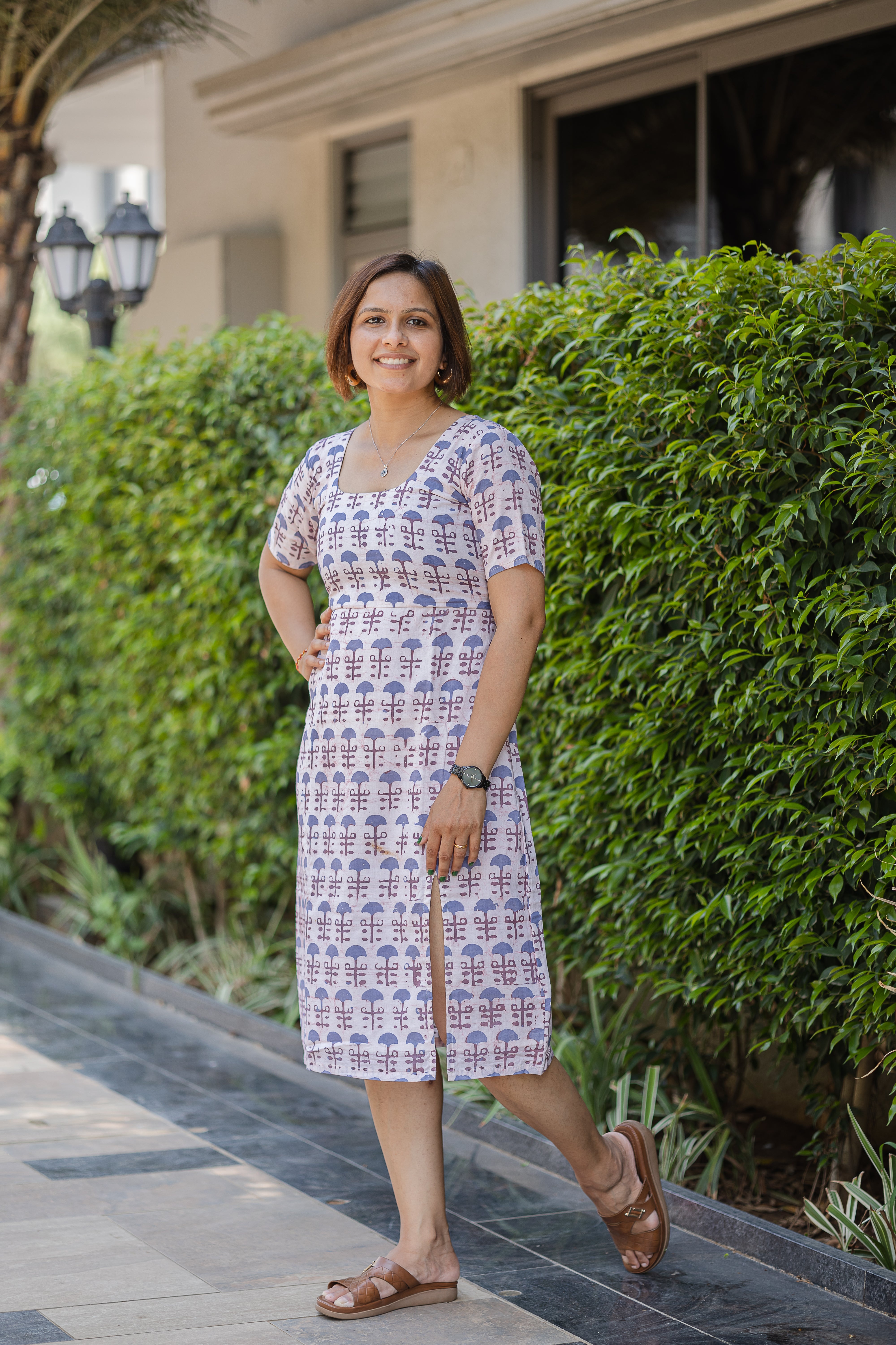 White Printed Dress