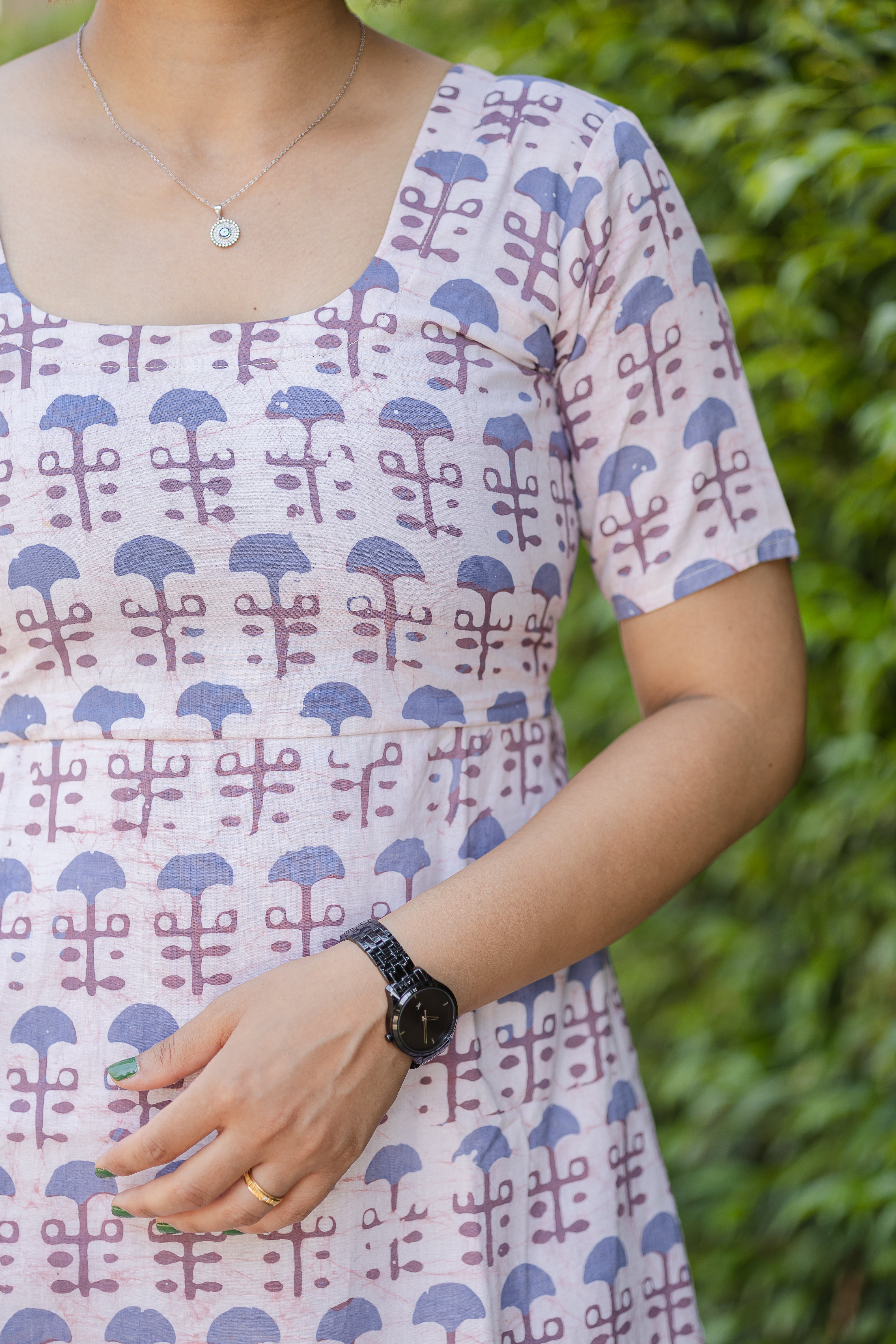 White Printed Dress