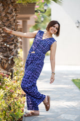 Purple Batik Print Waistcoat & Pant