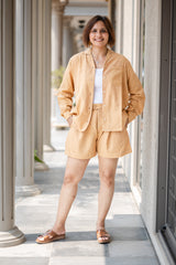 Hellbraunes Shorts-Kombiset