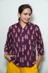 Purple Printed Shirt