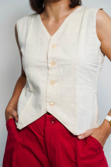 Women`s White Waistcoat 