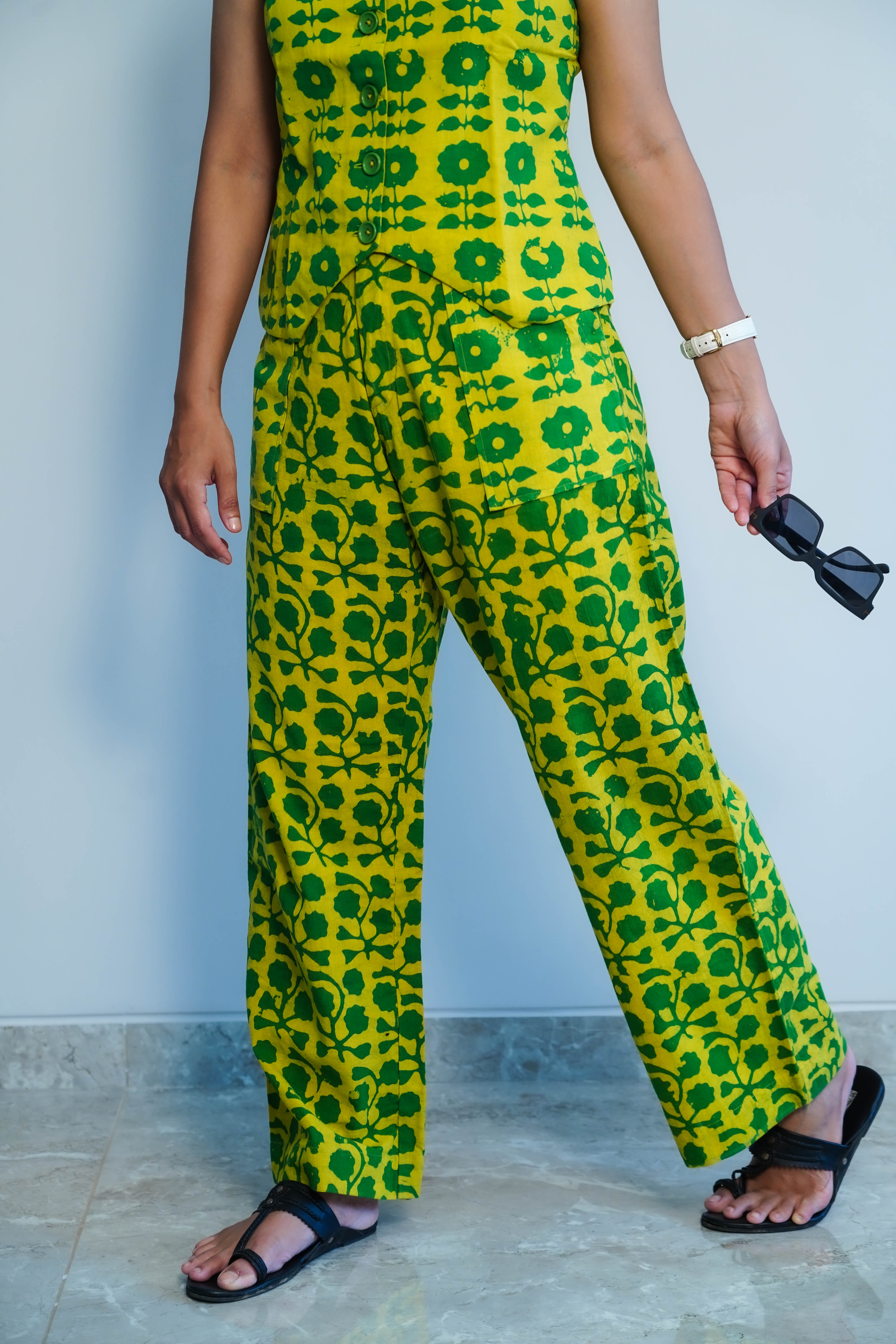 Green Printed Pant