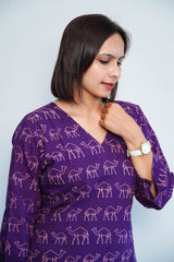 Animal Print Kurta Pant set