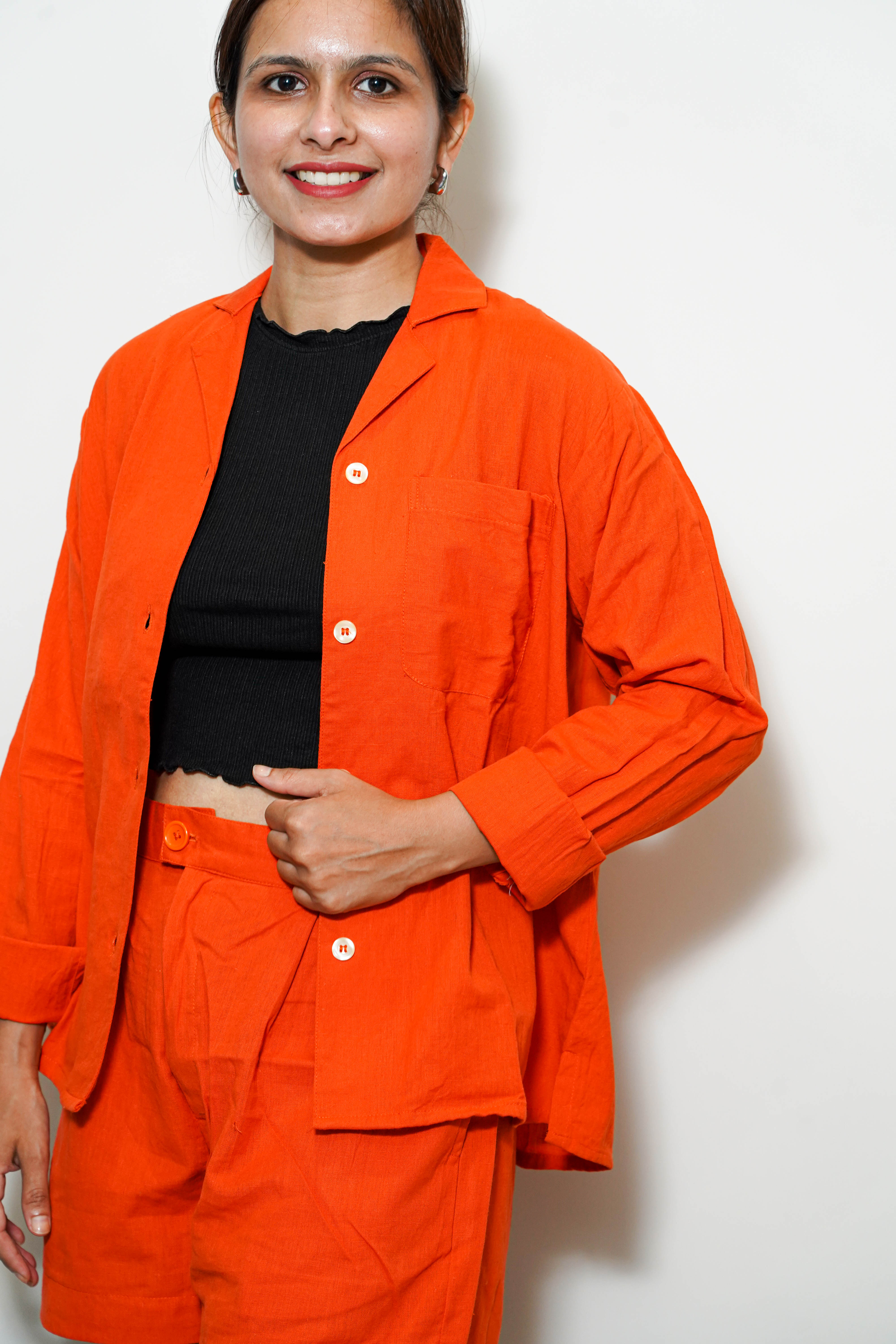 Orange womens co-ord set