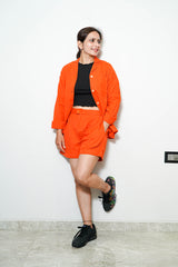 Orange Plain Shorts