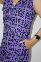 Violet Printed Waistcoat