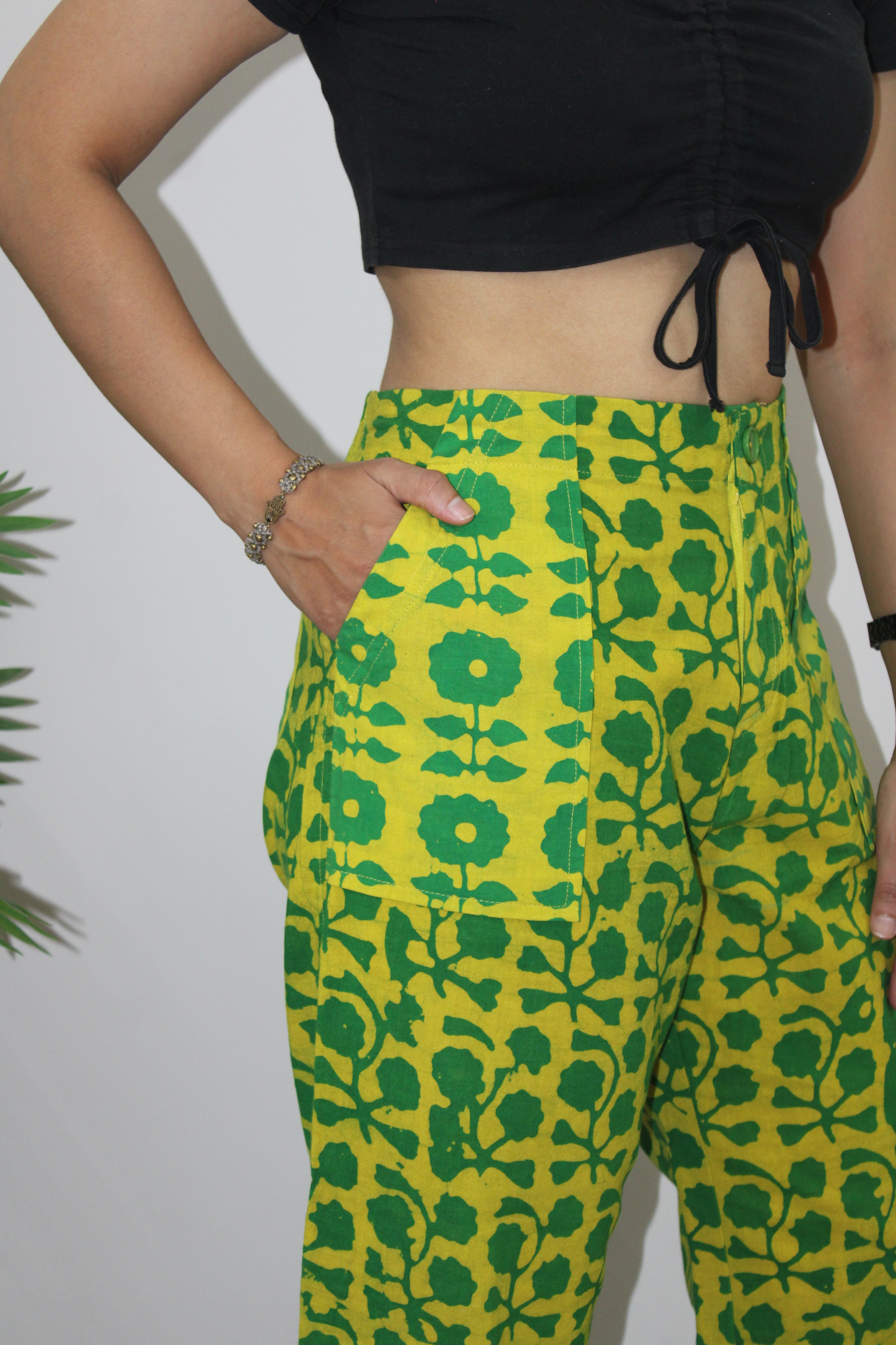 Yellow Printed Pant