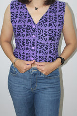 Violet Printed Top