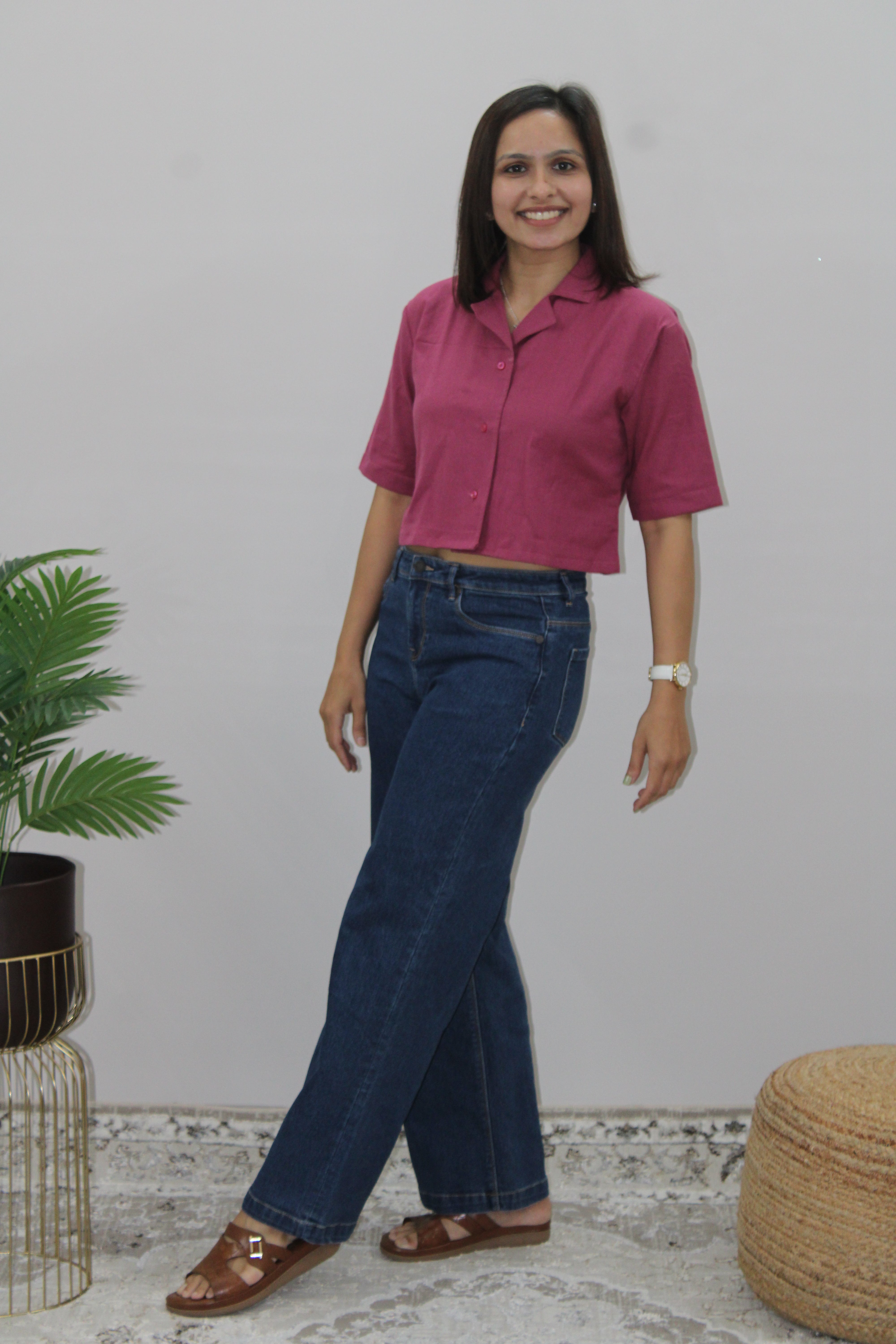 Pink Crop Shirt