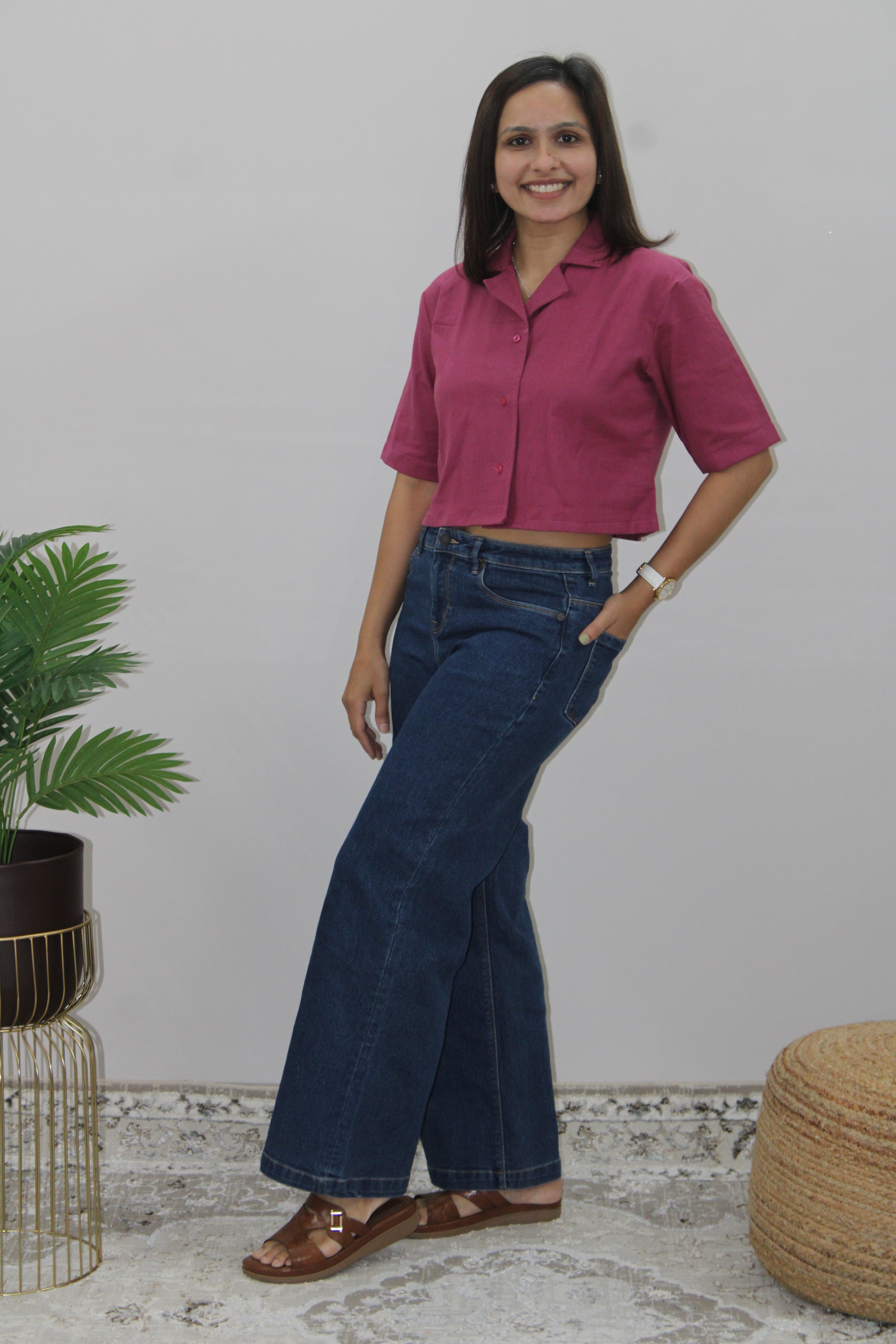 Pink Crop Shirt