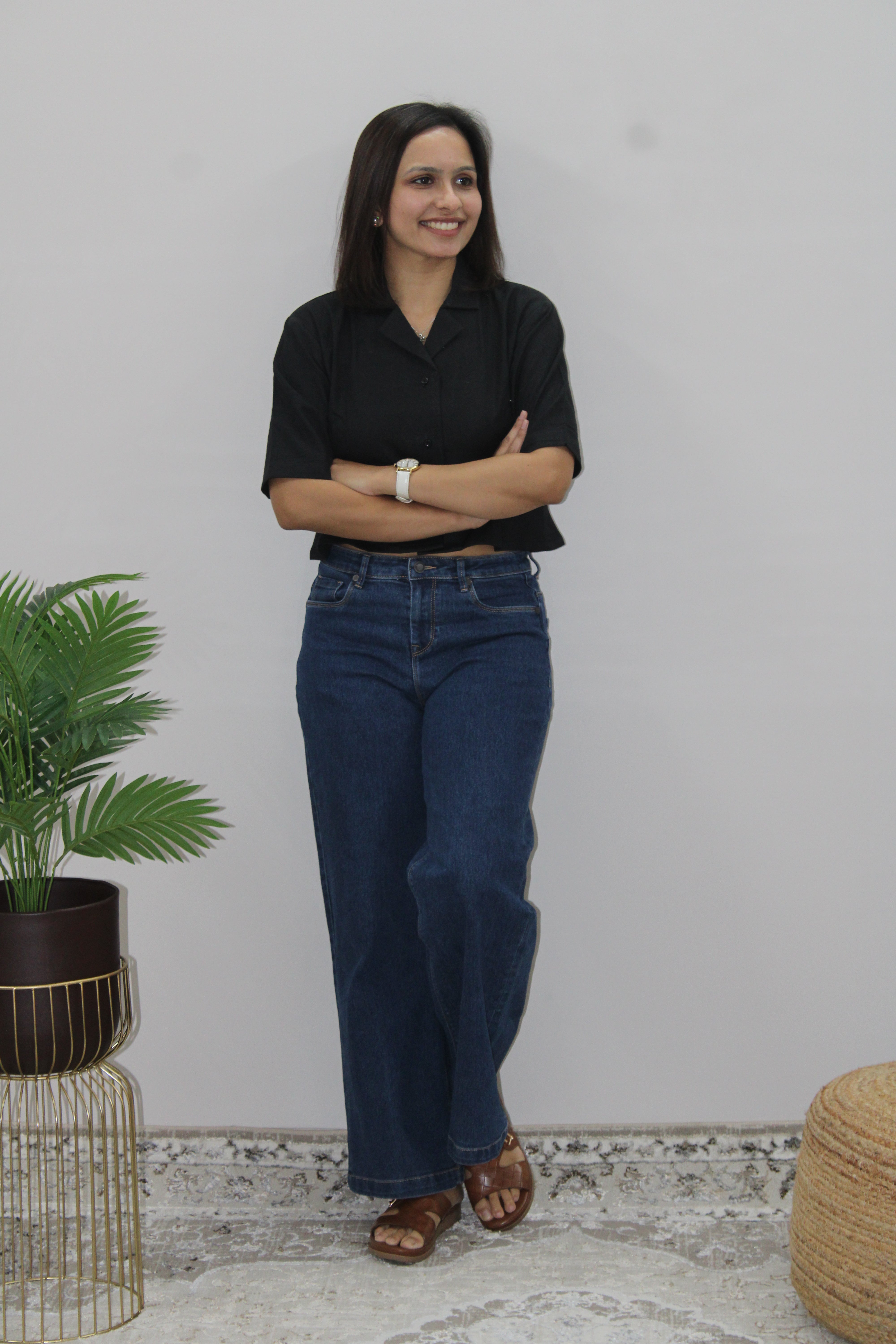  Black Crop Shirt