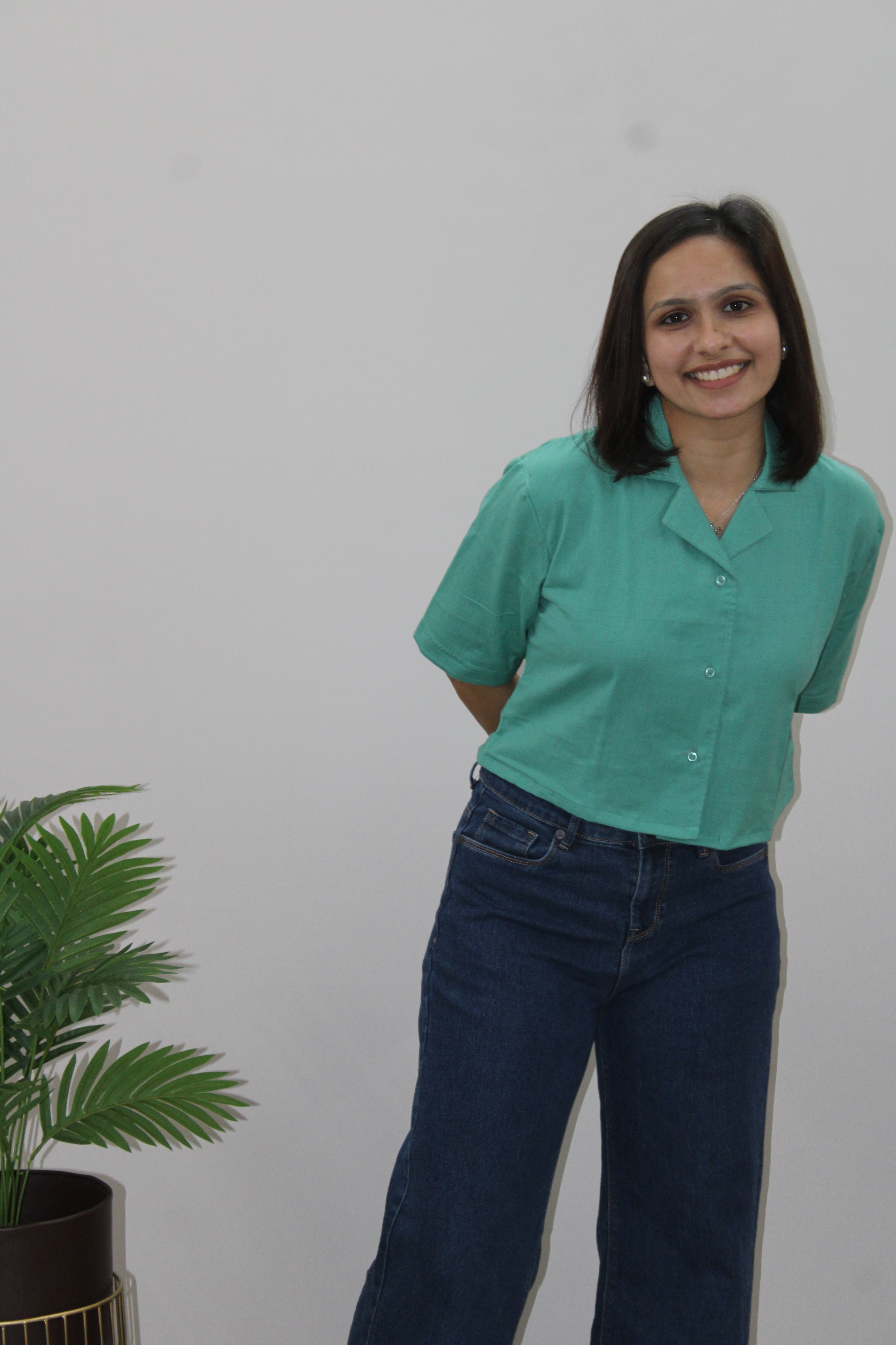 Sea Green Crop Shirt