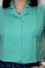 Sea Green Crop Shirt