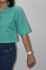 Sea Green Crop Shirt