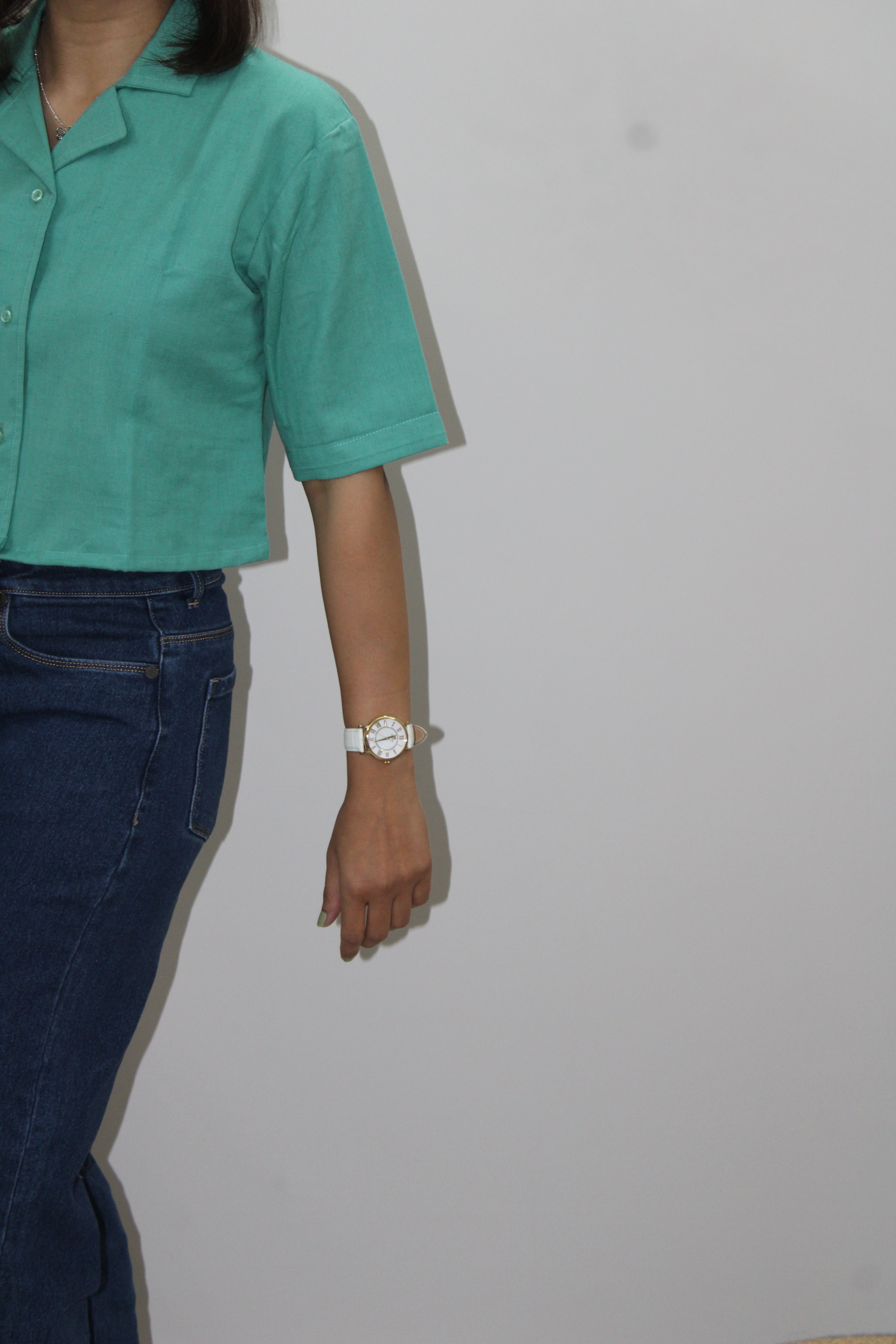 Sea Green Crop Shirt