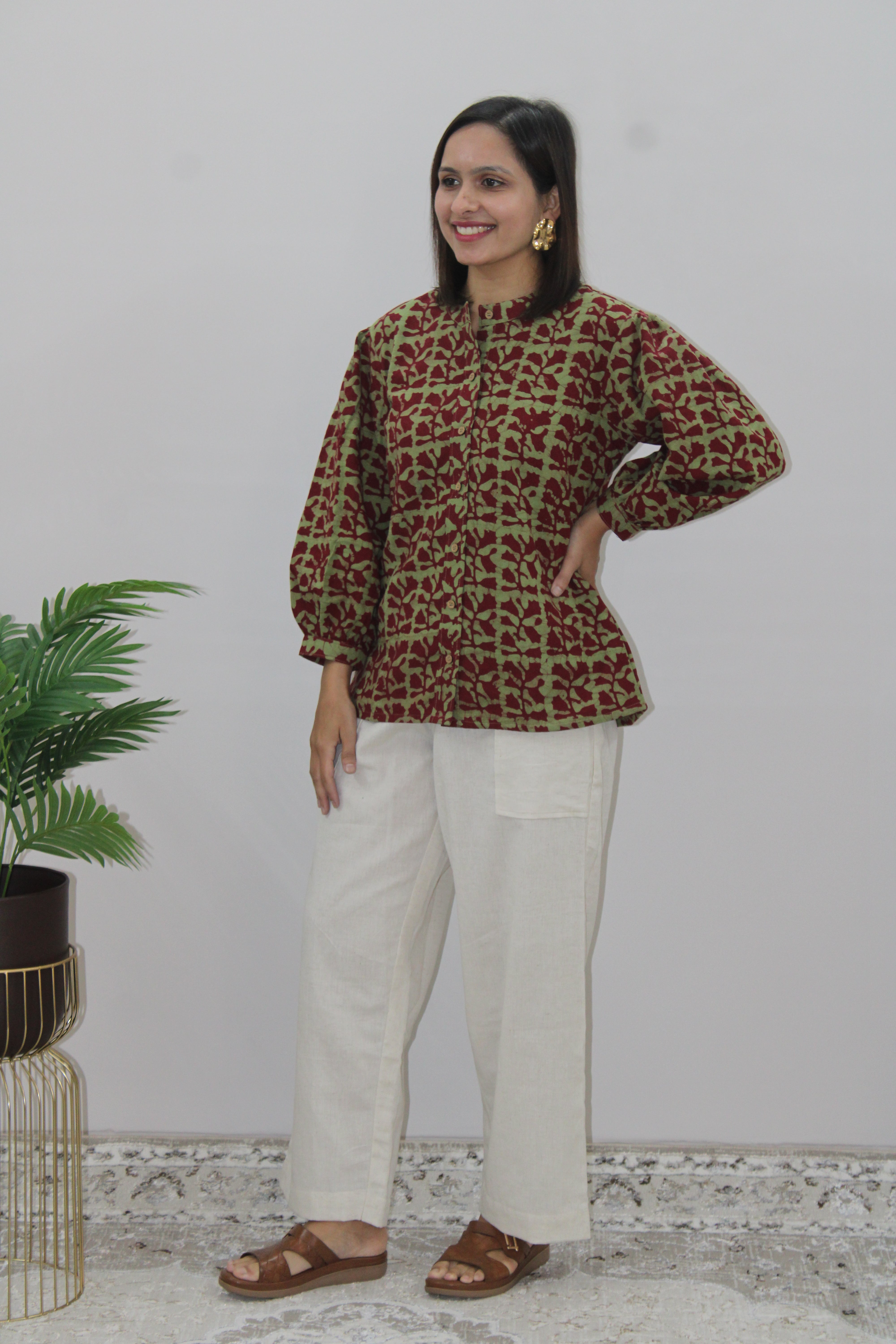 Maroon Batik Top