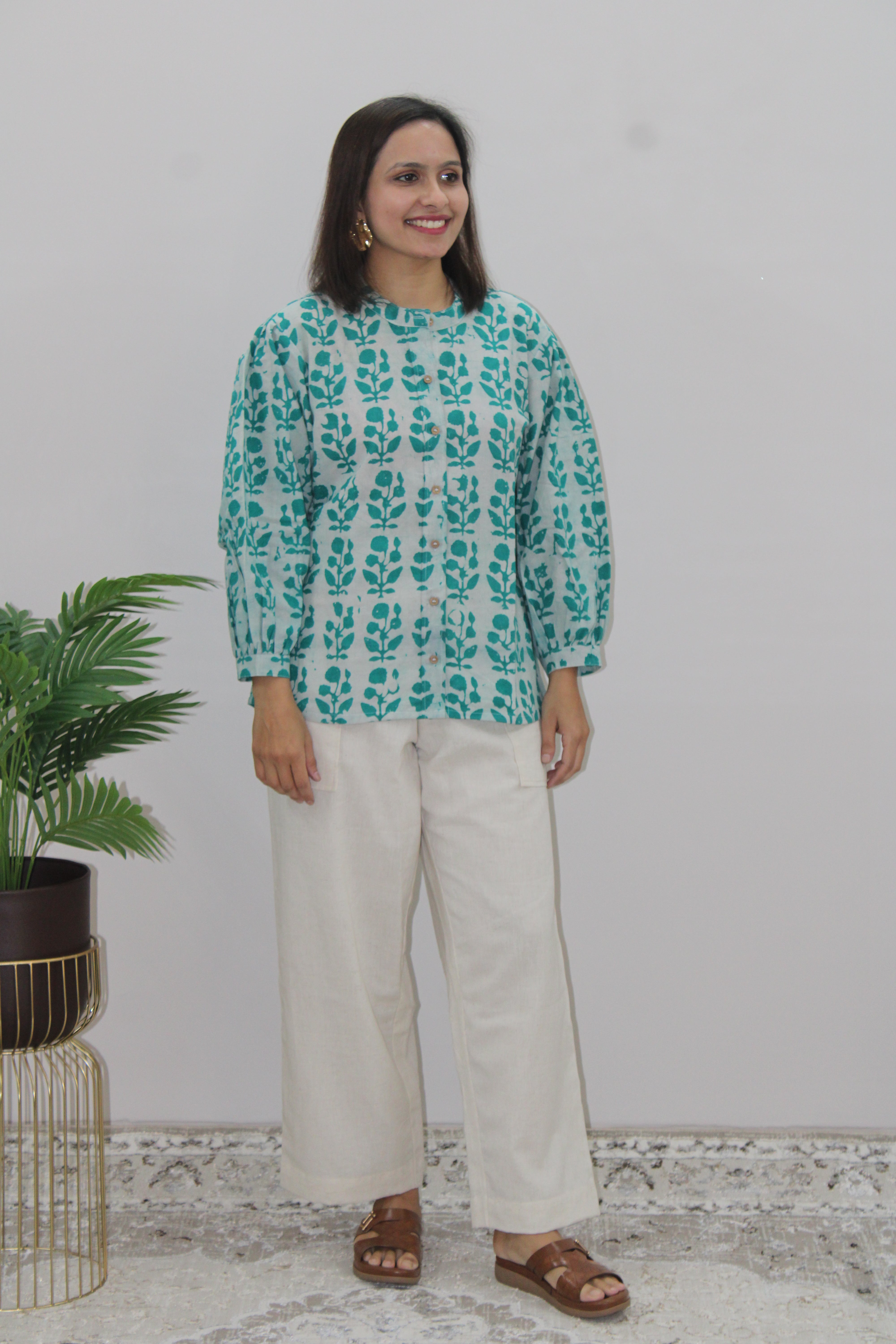 Green Batik Top