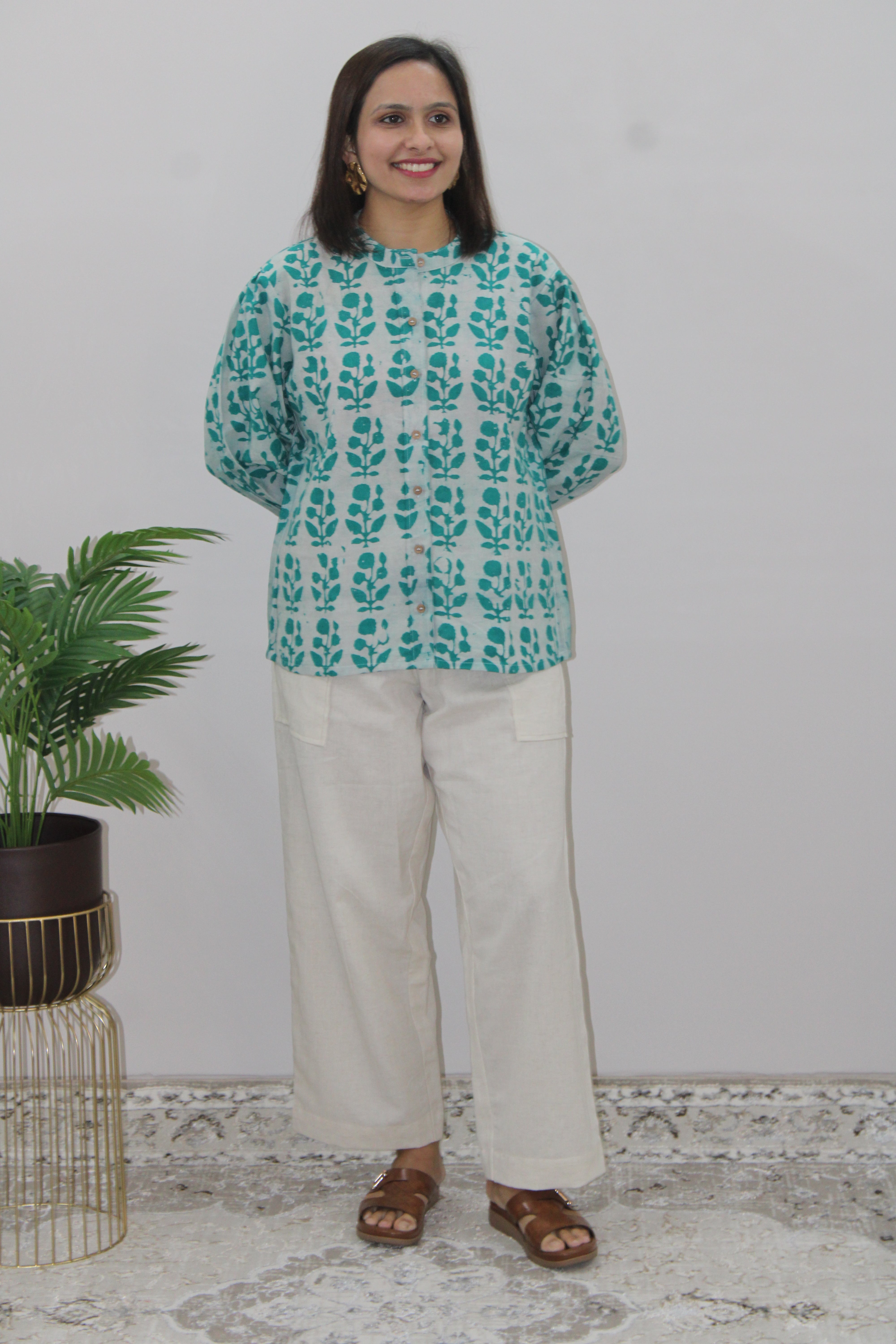 Green Batik Top