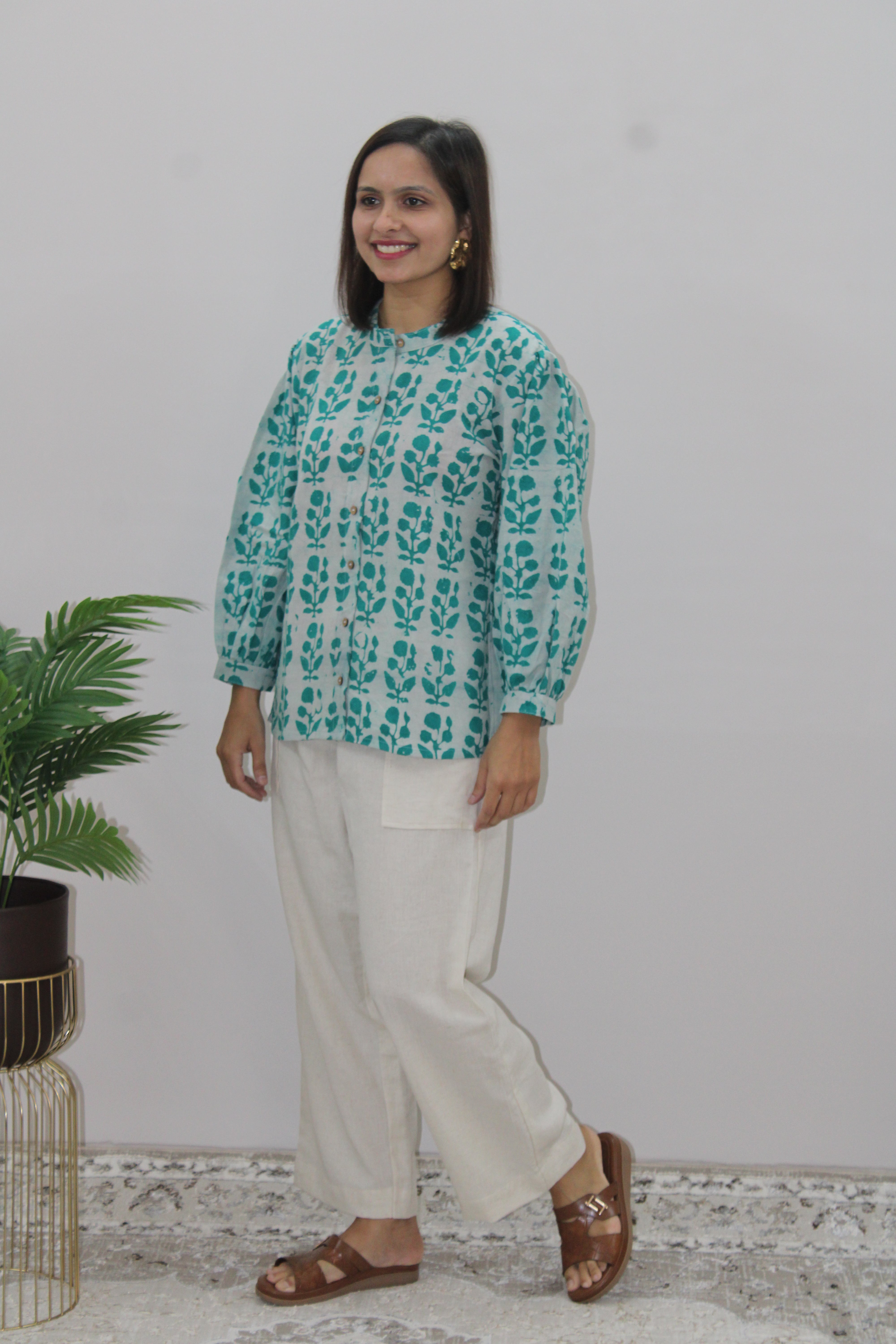 Green Batik Top