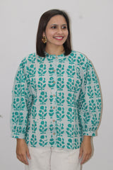 Green Batik Top