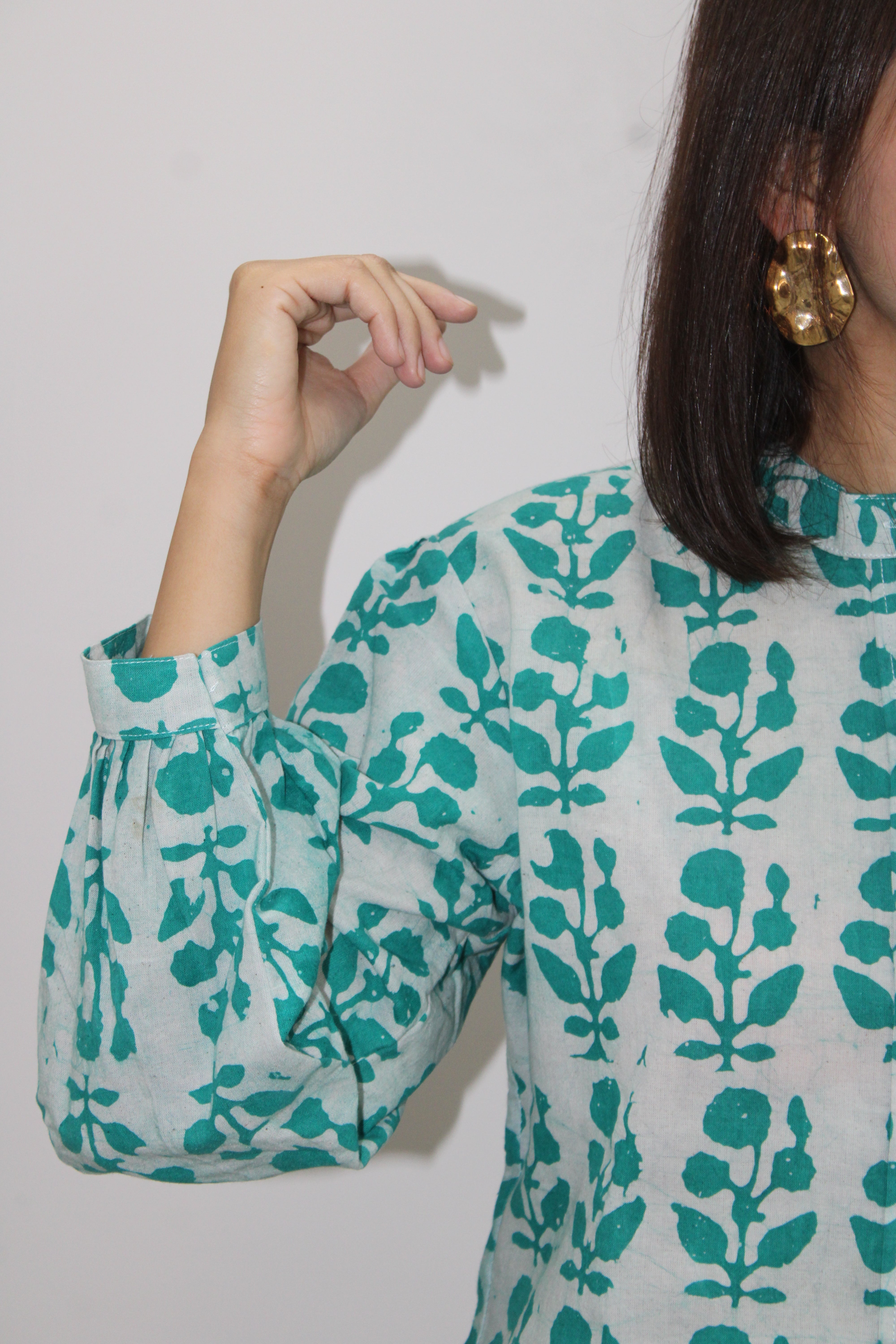 Green Batik Top