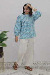 Sky Blue Batik Top