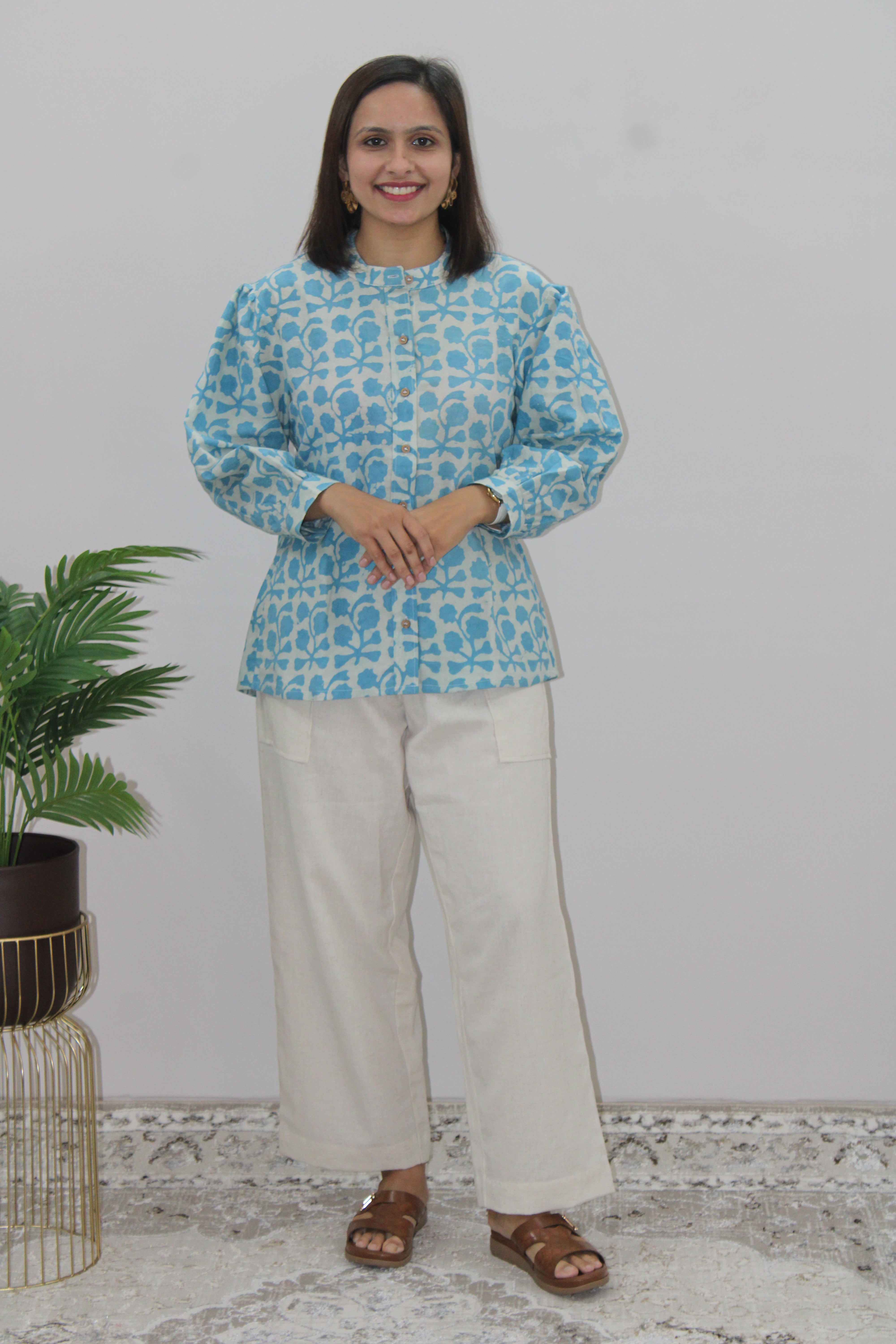 Sky Blue Batik Top