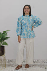 Sky Blue Batik Top