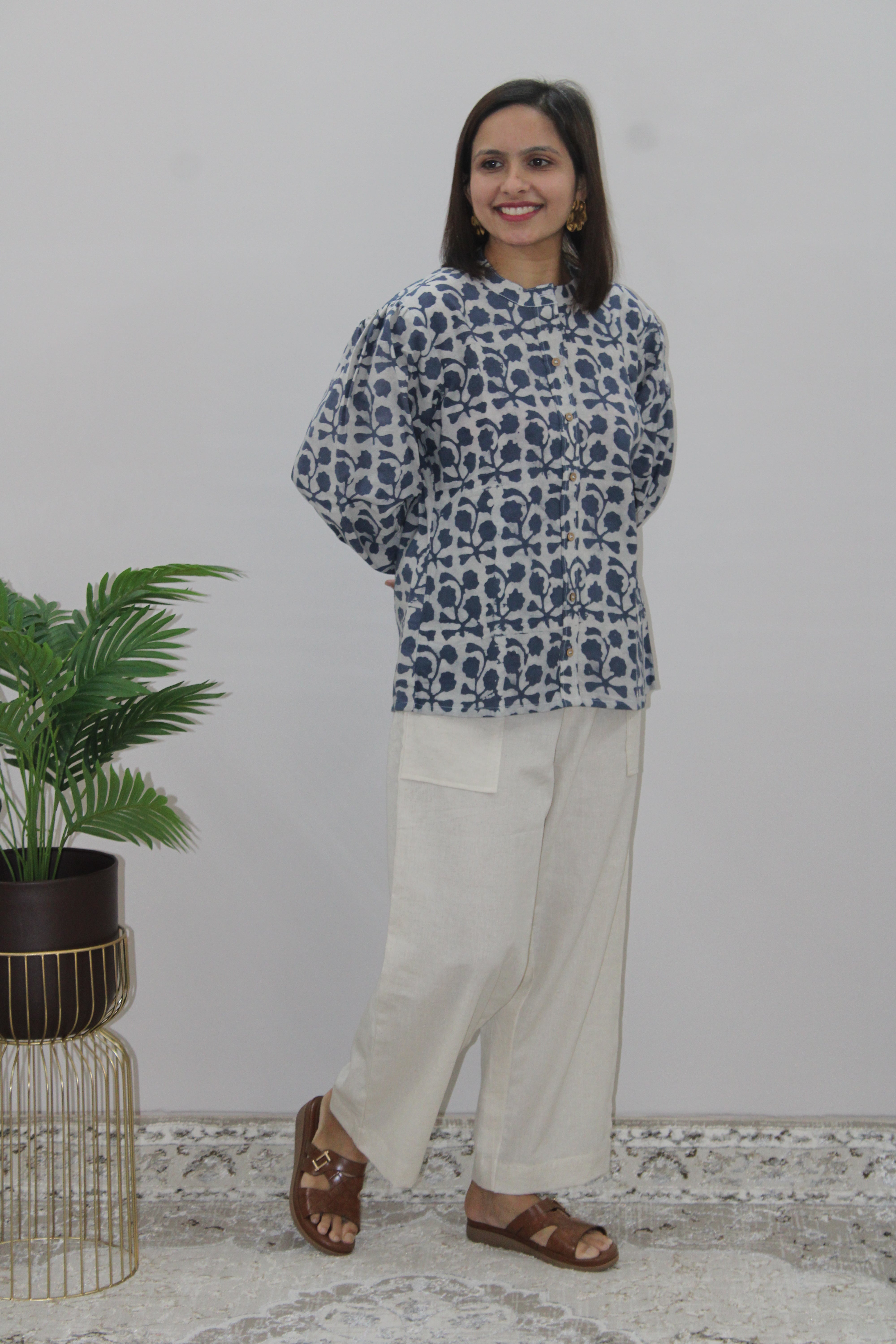 Grey Batik Top