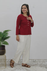 Maroon Plain Top