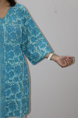 Sky Blue Printed Kurta